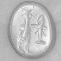 Sasanian Seals Priest with fire altar