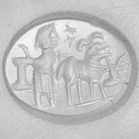 Sasanian Seals Priest with altar and ram