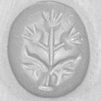 Sasanian Seals Plant with three flowers and two leaves