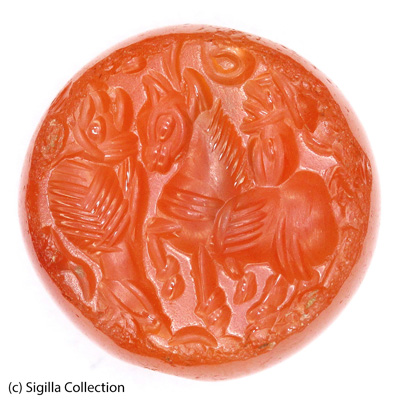 Sasanian Seals Horseman with lion