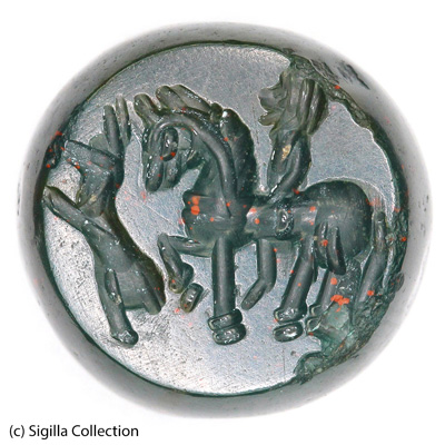 Sasanian Seals Horseman with lion