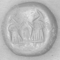 Sasanian Seals Two priests with fire altar