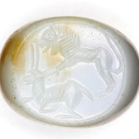 Sasanian Seals Lion Attacks