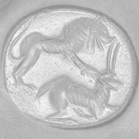 Sasanian Seals Lion killing antelope