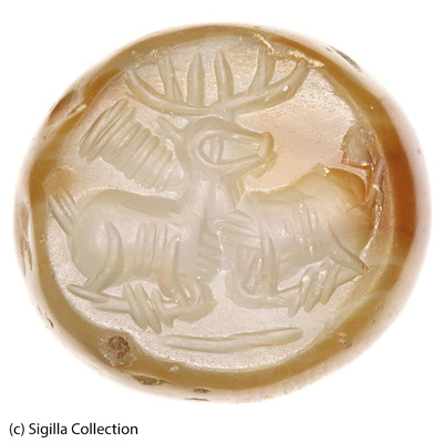 Sasanian Seals Two stags