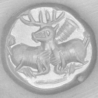 Sasanian Seals Two stags