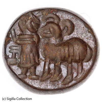 Sasanian Seals Priest with altar and ram