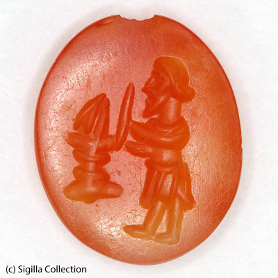 Sasanian Seals Priest with fire altar