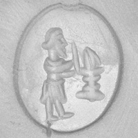 Sasanian Seals Priest with fire altar