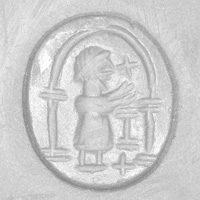 Sasanian Seals Priest with altar and cosses
