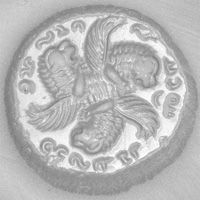 Sasanian Seals Whorl with three winged lions