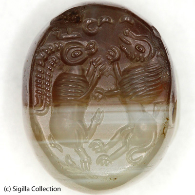 Sasanian Seals Lion killing antelope