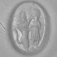 Sasanian Seals Man spearing lion