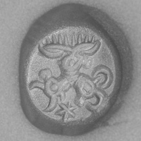 Sasanian Seals Whorl with three animal heads